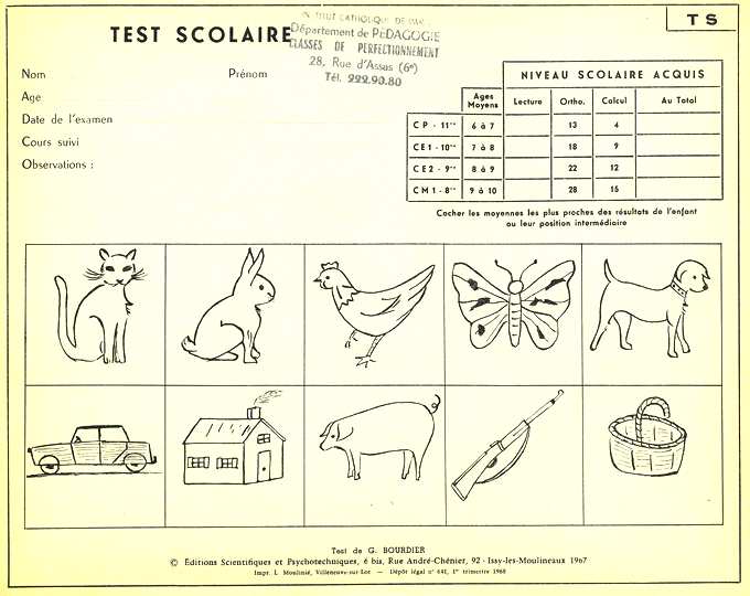 test scolaire