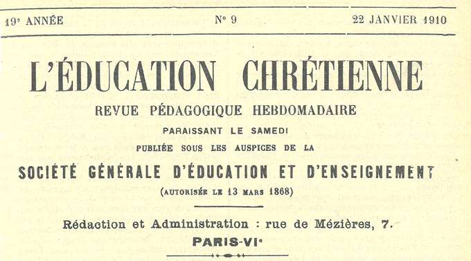 L'Éducation chrétienne : en-tête de la revue