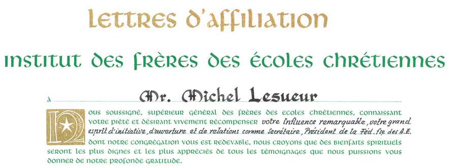 Une lettre d'affiliation
