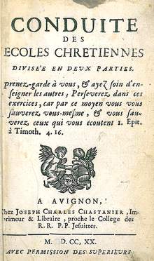 Conduite des écoles chétiennes