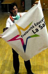 Une banderole de la Fraternité La Salle