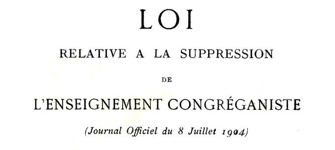 La loi du 7 juilleet 1904 (Cliquez pour lire le texte)
