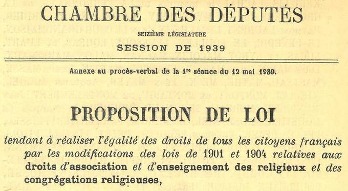 Le projet de loi qui abroge celle de 1904 (Cliquez pour agrandir)
