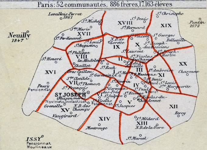 Les principales implantations des écoles