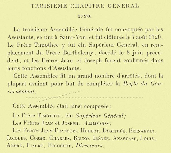Le Chapitre général de 1720