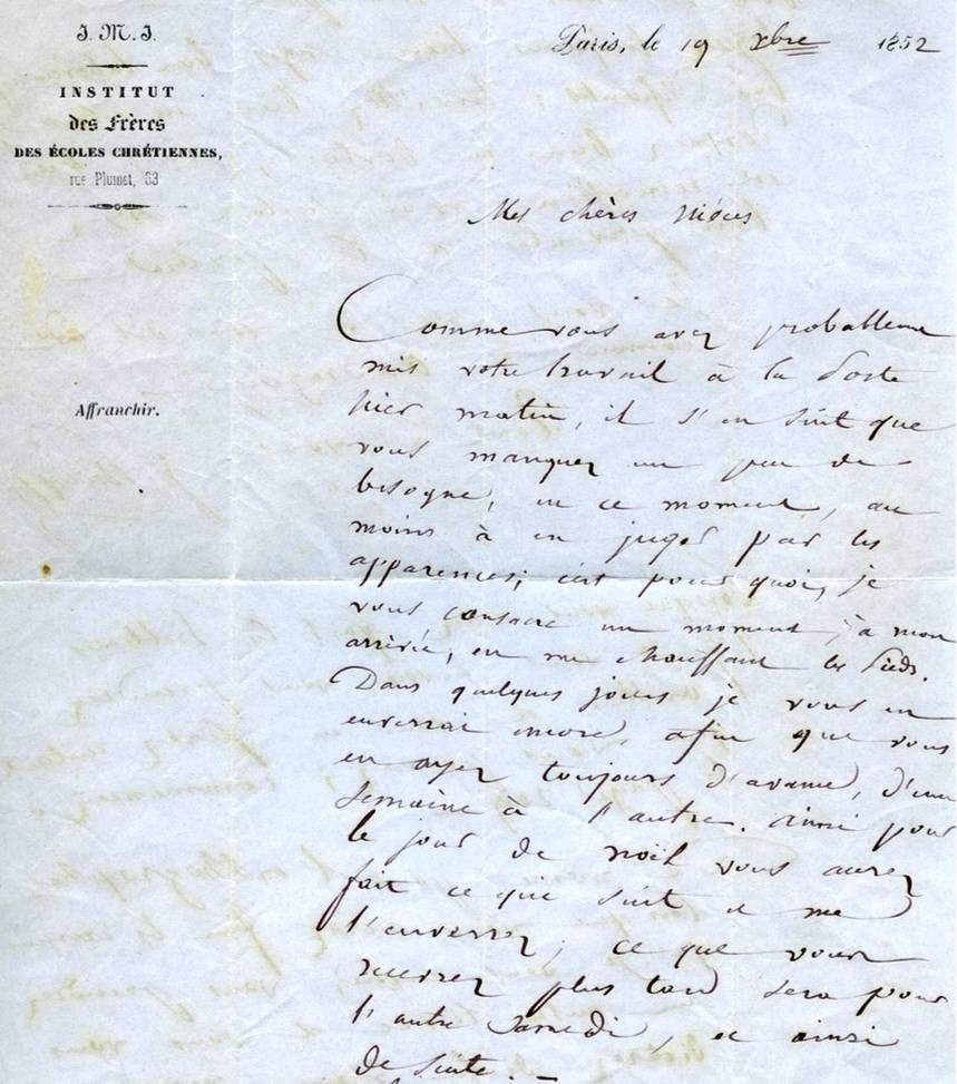 Première lettre : l'organisation des leçons