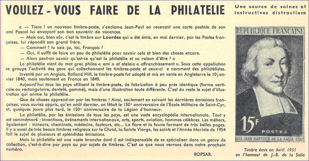 Dimension pédagogique de la philatélie