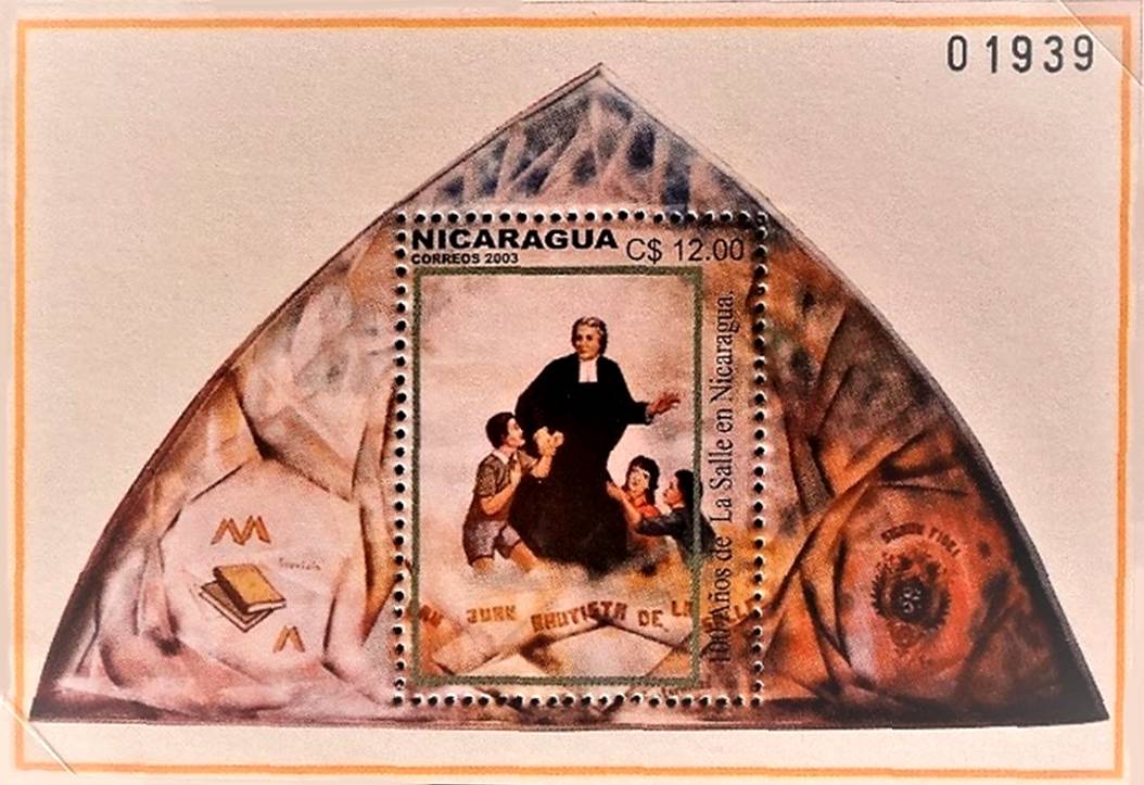 Présentation d'un timbre de Jean-Baptiste de La Salle au Nicaragua