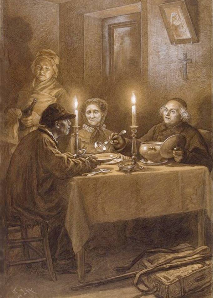 Mgr Myriel dans <em>Les Misérables</em> de Victor Hugo